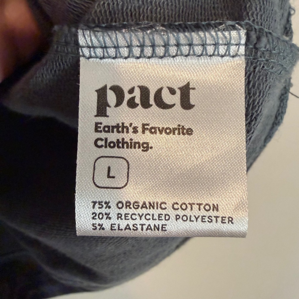 Pact Tie Dye Pull Over Sweatshirt hoodie L organic cotton blue black casual boho - Picture 4 of 5